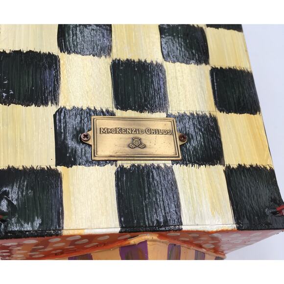 NWOT Mackenzie-Childs Courtly Check Pagoda 24" Bird/Fairy House - Picture 6 of 6